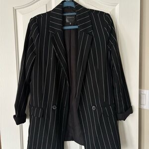 Dynamite Pinstripe Black Blazer